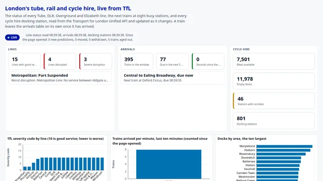 Live London transport status demo